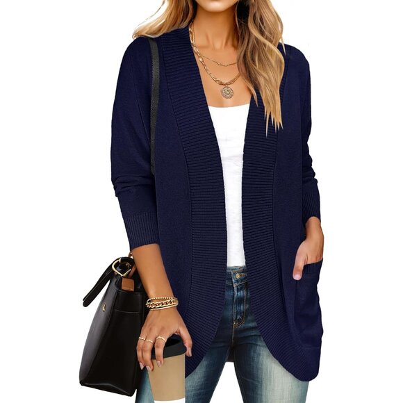 Women´s Knit Cardigan Sweater Open Front Long Sleeve...